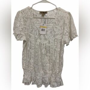 Nine West White Lace Blouse